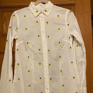 Jcrew pineapple embroidered perfect fit shirt